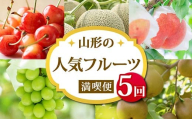 [2025年 先行予約]数量限定 山形の人気フルーツ満喫便 5回定期便 さくらんぼ 紅秀峰 メロン 桃 果物 フルーツ