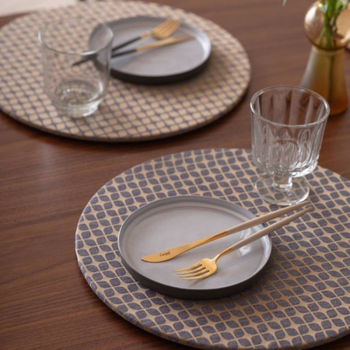 丸形ランチョンマット Calm Round Luncheon mat／カルム プレイスマットなし スノー インディゴ wsg0044 1639440 - 大阪府泉佐野市