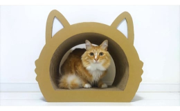 かわいいねこのつめとぎ「みみ」登場！ダンボール製なので、使い捨てができる手軽さが魅力です。自然な材料で作られたつめとぎなので、ネコちゃんも安心して遊べますよ。キュートな耳がついているので、部屋に飾って