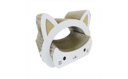 かわいいねこのつめとぎ「みみ」「かお」のセット！ダンボール製なので、使い捨てができる手軽さが魅力です。自然な材料で作られたつめとぎなので、ネコちゃんも安心して遊べますよ。キュートな耳がついているので、