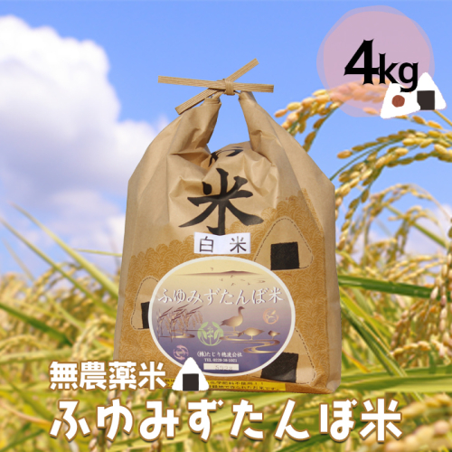 (03535)宮城県大崎市田尻産　無農薬米「ふゆみずたんぼ米」4kg【2024年産】 1641036 - 宮城県大崎市