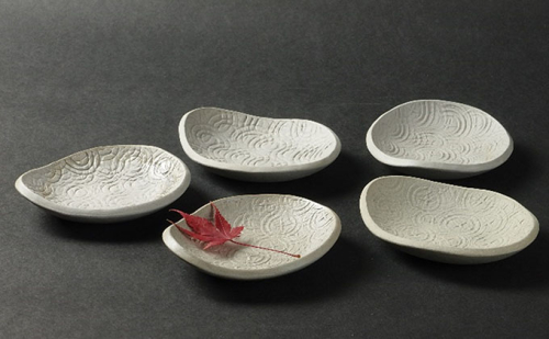 寒風須恵器 豆皿5枚組(寒風陶芸会館:作) 工芸品 食器 小皿 お皿 164828 - 岡山県瀬戸内市