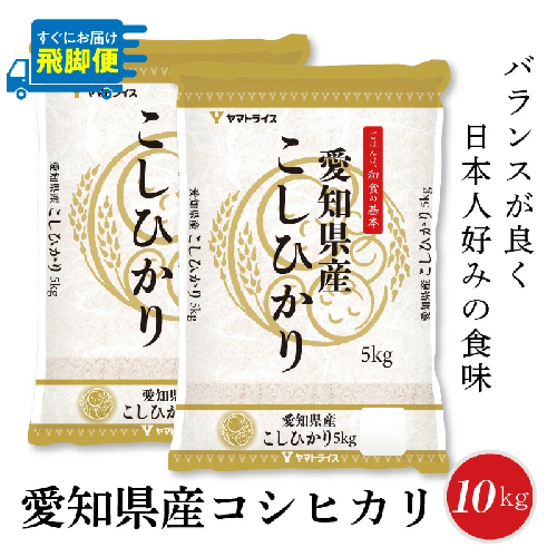（数量限定）【すぐにお届け&日時指定可】 愛知県産コシヒカリ 10kg(5kg×2袋)　こめ コメ ごはん 安心安全なヤマトライス 米 白米 国産 精米 10キロ 新米 令和7年 H074-688 165332 - 愛知県碧南市