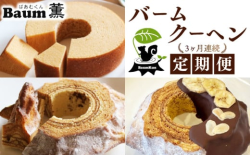 【3か月定期便】 バームクーヘン Baum薫 ハード チョコ バナナ プレミアム 日本ギフト大賞 2023 受賞 ばあむくん ギフト スイーツ 焼き菓子 洋菓子 お菓子 プレゼント 贈り物 静岡県 藤枝市 ふるさと人気
