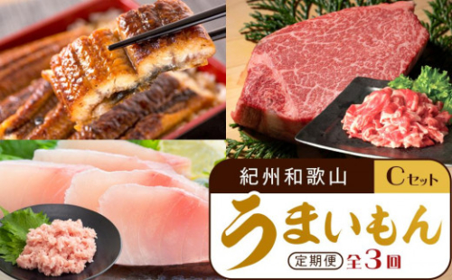 【定期便 全3回】紀州和歌山うまいもんセットC（生まぐろ・うなぎ蒲焼・熊野牛）【UT127】 1678791 - 和歌山県上富田町