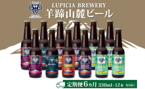 定期便 6ヵ月連続6回 北海道産 羊蹄山麓ビール 5種 12本セット 各330ml