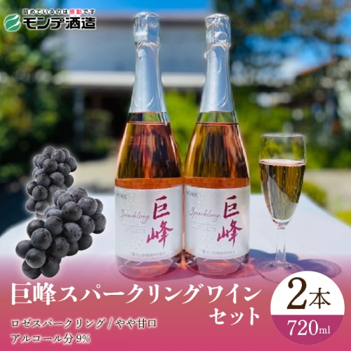 巨峰スパークリングワイン２本セット FAE010 168813 - 山梨県富士河口湖町