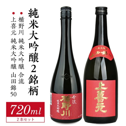 SB0568　純米大吟醸セット　計2本(各720ml×1本)【楯野川 合流、上喜元 山田錦50】 1688586 - 山形県酒田市