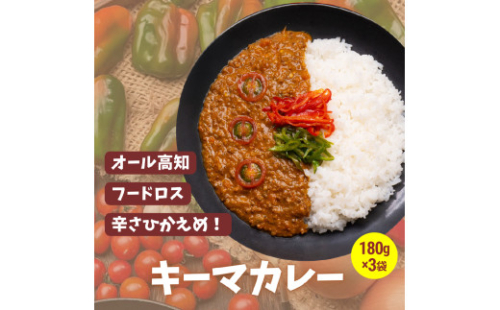 キーマカレー 180g×3個 計540g カレー キーマカレー ご飯 お供 辛さ控えめ 精肉店 トマト ピーマン ミンチ レトルト 豚肉 牛肉 鶏肉 常温保存 OK おかず 惣菜 時短調理 国産 1691269 - 高知県土佐市