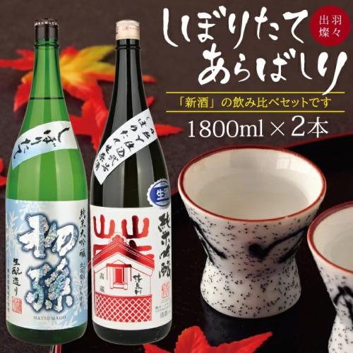 SD0135　【新酒飲み比べ】しぼりたて・あらばしり出羽燦々セット　計2本(各1800ml×1本) 169140 - 山形県酒田市