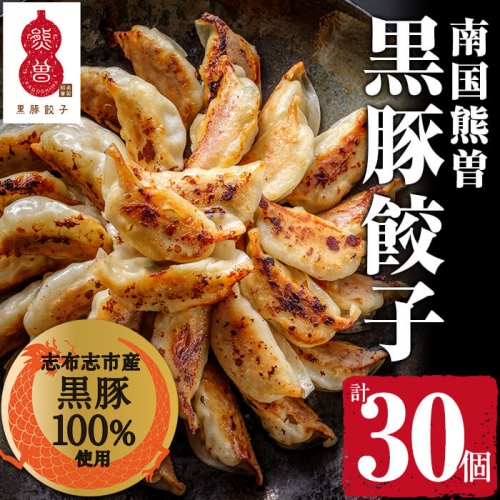 p8-116 鹿児島県志布志産黒豚100%使用!南国熊曽黒豚餃子(30個) 169275 - 鹿児島県志布志市