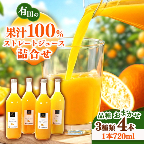 無添加・有田のジュース詰合せ720ml×4本・3種◇｜柑橘 果物 果汁 濃厚 セット 飲料 ドリンク 100% 国産 選べるジュース 詰め合わせ 産地直送 美浜町
※着日指定不可
※北海道・沖縄・離島への配送不可 169404 - 和歌山県美浜町