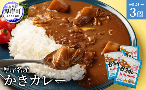 厚岸名産 かきカレー 200g×3個  北海道 牡蠣 カキ かき カレー レトルトカレー レトルト食品 1697933 - 北海道厚岸町