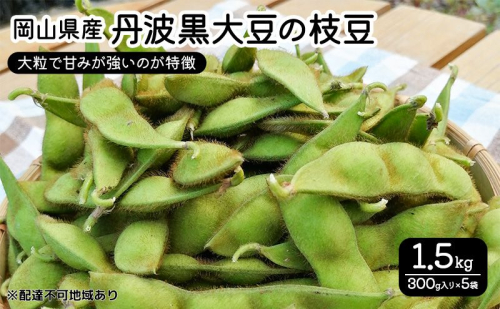 豆 2025年 先行予約 岡山県産 丹波黒大豆の枝豆 1.5kg  丹波 黒大豆 豆 大豆 枝豆 まめ 岡山 赤磐市 1698142 - 岡山県赤磐市