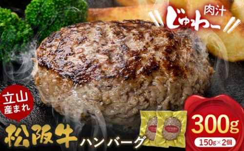 立山産まれ松阪牛 ハンバーグ 150g×2個 カシワファーム 和牛 牛肉 おかず 惣菜 時短 冷凍 富山県 立山町 F6T-441 1699357 - 富山県立山町