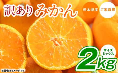 【訳あり】熊本県産 みかん サイズミックス 約2kg 1700386 - 熊本県八代市