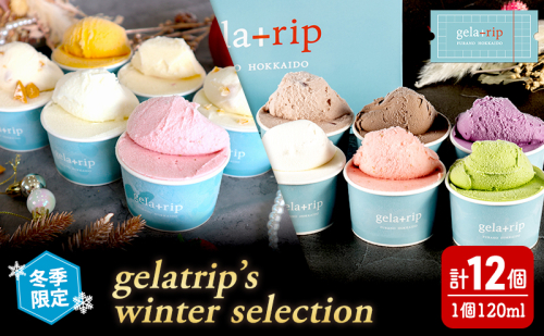 【 冬季 限定 】gelatrip’s winter selection ジェラート 12個 BOX 11種 食べ比べ 北海道 上富良野町 アイス アイスクリーム デザート ギフト 贈呈 贈り物 1709631 - 北海道上富良野町