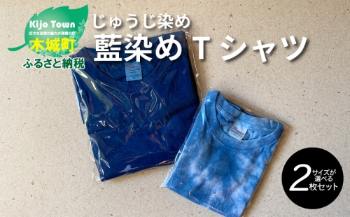 ＜藍染めTシャツ サイズが選べる 2枚セット＞ K17_0007 171907 - 宮崎県木城町
