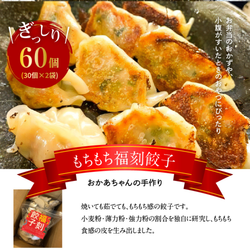 居酒屋のおかあちゃん手作り もちもち福刻餃子 60個(30個×2袋) 碧南産にんじん入り　H136-038 172205 - 愛知県碧南市