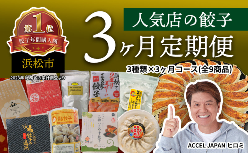 【定期便3回】浜松餃子食べ比べセット(各3種類×3回) 浜松 餃子 食べ比べ セット 静岡 浜松市 1723446 - 静岡県浜松市