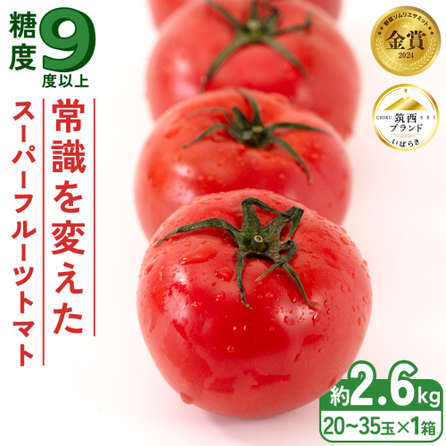 スーパーフルーツトマト 大箱 約2.6kg × 1箱 【大玉 20～35玉】 2026年産 野菜ソムリエサミット 金賞 糖度9度 以上 野菜 フルーツトマト フルーツ トマト とまと [AF063ci] 173421 - 茨城県筑西市