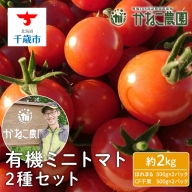 【2022年7月下旬より発送】有機ミニトマト2種セット(2kg)【かねこ農園】