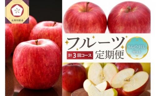 【2022年9月発送開始】 おいしい3種類☆フルーツ定期便【3回】（りんごづくし）りんご