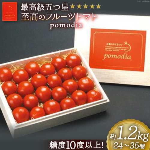 最高級 五つ星 至高のフルーツトマト pomodia ポモディア 約1.2kg（24～35個）/ 農事組合法人 た・から / 山梨県 中央市 174411 - 山梨県中央市
