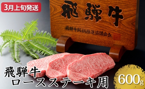 【3月上旬発送】飛騨牛ロースステーキ用600g（5等級・冷凍）
