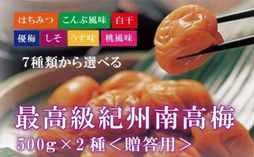 【贈答用】紀州南高梅 食べ比べセット 500g×2　※7種類から味が選べる 174685 - 和歌山県新宮市