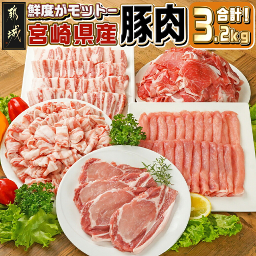 宮崎県産豚肉3.2kgセット_16-M601 1757258 - 宮崎県都城市