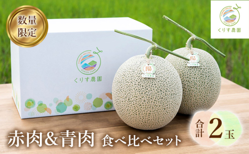 【2026年7月より順次発送】ふらのメロン「陽 ～HARU～」 赤肉＆青肉 食べ比べセット（各1玉 合計2玉：4kg以上） 1770040 - 北海道富良野市