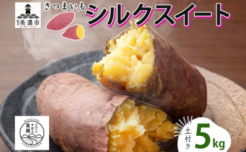 さつまいも シルクスイート 土付き 5kg 栽培期間中 化学肥料不使用 サツマイモ さつま芋 スイートポテト 野菜 旬 芋 甘い お取り寄せ 産地直送 産直 農場 人気 送料無料 マルイシすはら農園 岐阜県 美濃市 1773712 - 岐阜県美濃市