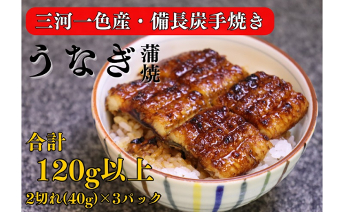 三河一色産 備長炭手焼き 昭和9年創業 魚しげのこだわりのうなぎ 蒲焼 2切れ×3パック 1773952 - 岐阜県関ケ原町