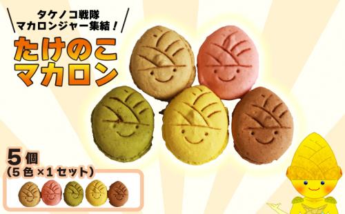 タケノコ戦隊マカロンジャー マカロン 5色 1箱 化粧箱入り｜デザート スイーツ 焼き菓子 たけのこ タケノコ たけのこマカロン ご当地 京都 長岡京 長岡京市 [1484] 1779314 - 京都府長岡京市