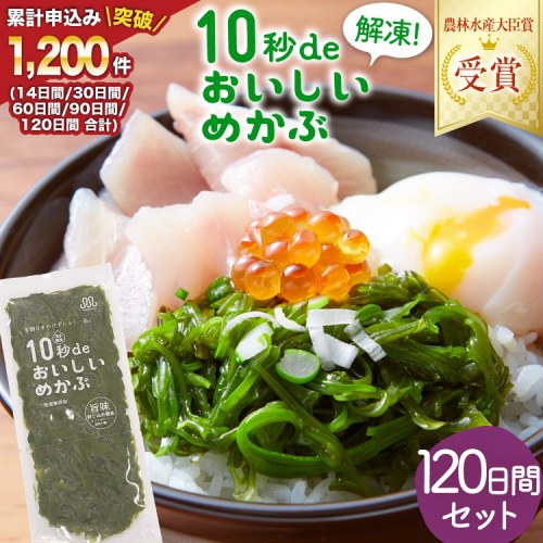 TV・新聞で紹介 ! 10秒deおいしいめかぶ 120日間セット(自家製タレ付き) [丸繁商店 宮城県 気仙沼市 20565507] 海藻 三陸 三陸産 雌株 めかぶ メカブ 無添加 タレ付き 冷蔵 178747 - 宮城県気仙沼市