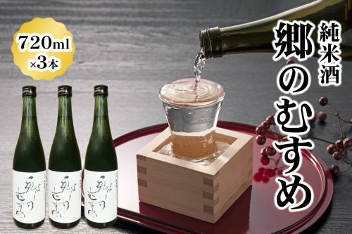 純米酒「郷のむすめ」720ml×3本｜宮城 酒蔵 地酒 日本酒 銘酒 お酒 酒 さけ 純米酒 辛口 内ヶ崎酒造店 道の駅 [0226] 1801662 - 宮城県大郷町