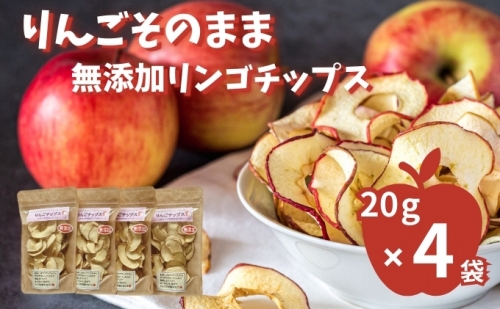 りんごそのまんま！無添加のりんごチップス（乾燥りんご）20g×4袋 180866 - 秋田県にかほ市