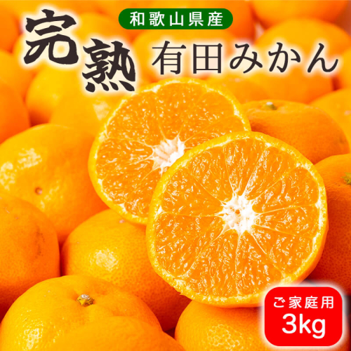濃厚完熟！ 有田みかん 約3kg (2S～Lサイズ混合 家庭用)_BG6111n 180941 - 和歌山県湯浅町