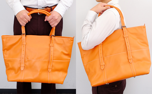 牛革　トートバック　オレンジ 181808 - 北海道滝川市