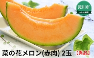 北海道産菜の花メロン(赤肉) 2玉【秀品】＜2022年7月下旬～順次出荷＞