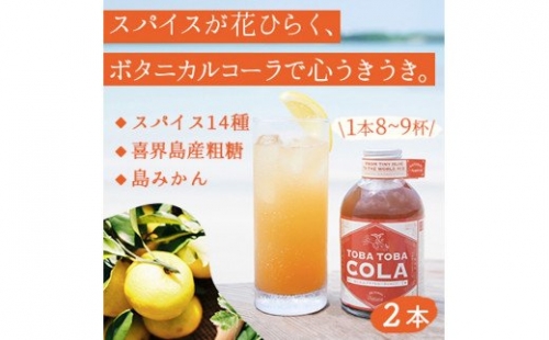 【310g×２本】TOBA TOBA COLA 島仕込みクラフトコーラシロップ★無添加・無着色 182239 - 鹿児島県喜界町