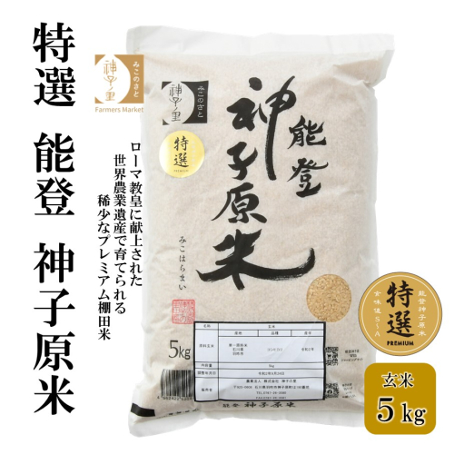 [A095] 【令和６年産】能登神子原米 ５kg（玄米） 182477 - 石川県羽咋市