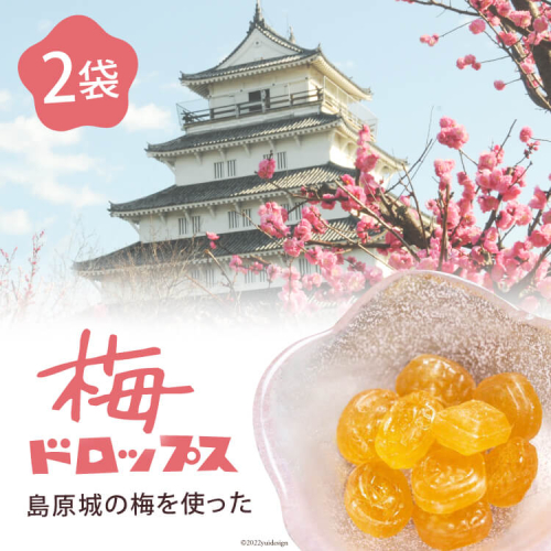 DF227【長崎限定】島原城の梅を使った「梅ドロップス」 2袋 [ あめ 飴 梅 うめ ウメ 限定 サクマドロップス コラボ 2袋 長崎県 島原市 ] 182496 - 長崎県島原市