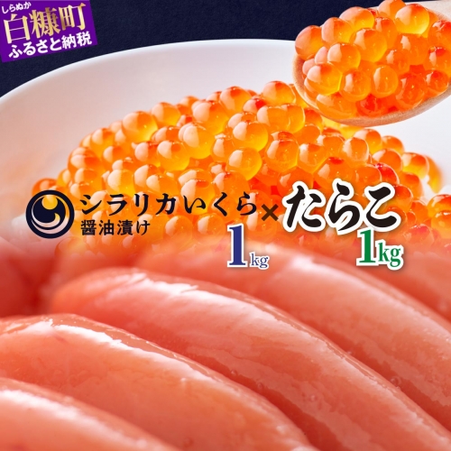 北海道海鮮紀行いくら（醤油味）【1kg（250g×4）】とたらこ【1kg】のセット