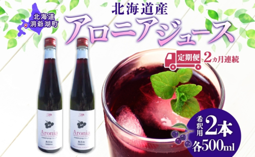 2ヵ月連続お届け 北海道産 アロニア ジュース 希釈用 500ml 2本 果汁 果実飲料 飲料 飲み物 フルーツ スーパーフード ポリフェノール ピュアフーズとうや 送料無料 1827905 - 北海道洞爺湖町