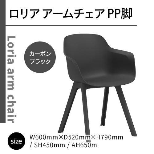 椅子 おしゃれ ロリア アームチェア ブラック PP脚 P3003-1WK [アダル 福岡県 宇美町 um40azo830044] いす イス オシャレ ベンチ 家具 インテリア 黒 1832977 - 福岡県宇美町