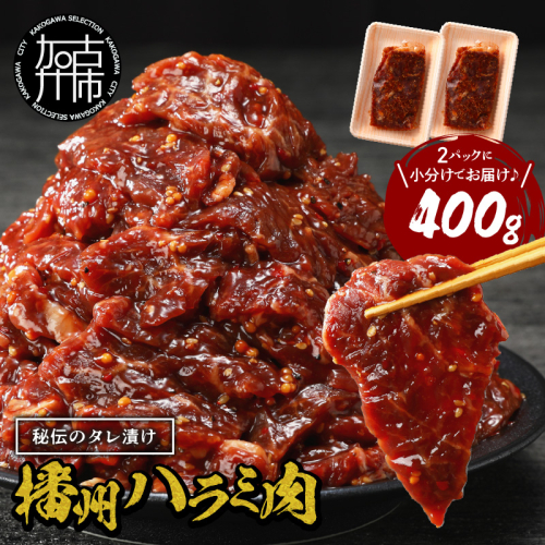 播州で愛される秘伝の焼肉タレ漬け牛肉 播州ハラミ肉 400g(200g×2パック)《 肉 焼肉 やわらか ハラミ 焼肉セット バーベキュー 肉 BBQ 》【2400A00423】 1838231 - 兵庫県加古川市