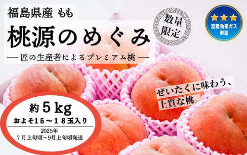 ◆2025年夏発送◆桃源のめぐみ～産直・桃・約5kg～ ｜ 先行予約 予約 数量限定 桃 もも モモ 果物 くだもの フルーツ 詰め合わせ 福島 ふくしま　※離島への配送不可　※2025年7月上旬～9月上旬頃に順次発送予定 1838935 - 福島県国見町