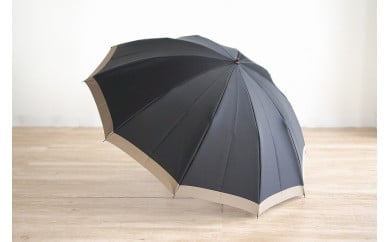 【数量限定】橘　折りたたみ傘　60cm　10本骨(ブラック×ベージュ) 184204 - 山梨県都留市